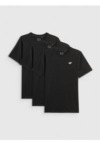 4f - 4F T-shirt regular gładki męski (3-pack) - czarny S. Okazja: na co dzień. Kolor: czarny. Materiał: bawełna, jeans, materiał. Wzór: gładki. Styl: casual, klasyczny #1