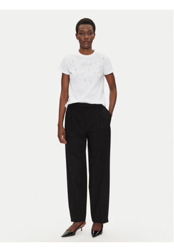 Karl Lagerfeld - KARL LAGERFELD T-Shirt A2W17120 Biały Regular Fit. Typ kołnierza: dekolt w karo. Kolor: biały. Materiał: bawełna