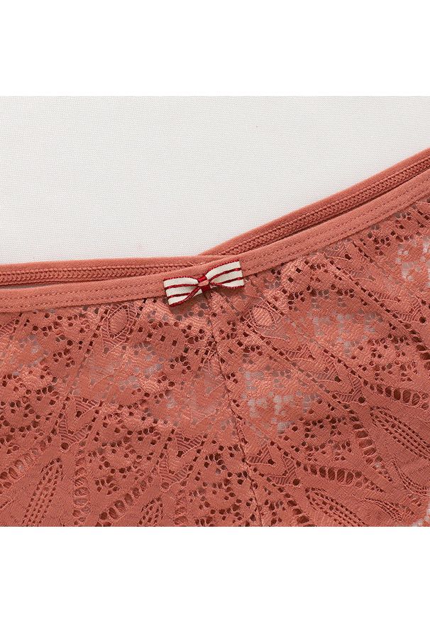 Intica - Figi koronkowe z ozdobnymi paseczkami na specjalne okazje Pansie. Kolor: żółty. Materiał: koronka. Wzór: koronka