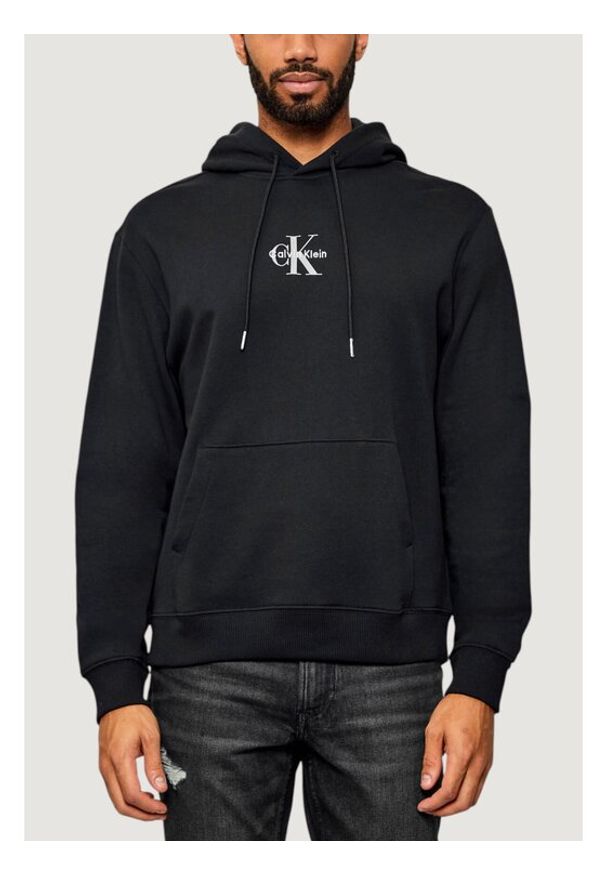 Calvin Klein Jeans Bluza LS EU 350TERRY MICRO MONOLOGO HO Czarny Casual Fit. Okazja: na co dzień. Kolor: czarny. Styl: casual