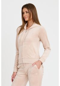 Juicy Couture - JUICY COUTURE Beżowa bluza Robertson Hoodie. Kolor: beżowy