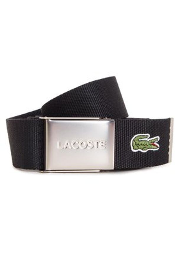 Lacoste Pasek Męski RC2012 Czarny. Kolor: czarny. Materiał: materiał