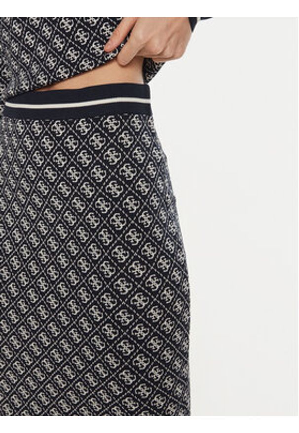 Guess Spódnica ołówkowa Lise W4BD53 Z37K0 Granatowy Slim Fit. Kolor: niebieski. Materiał: wiskoza