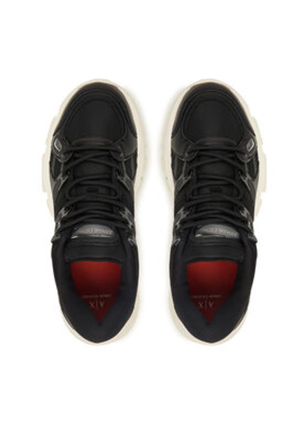 Armani Exchange Sneakersy XM001678 AF19226 UC001 Czarny. Kolor: czarny. Materiał: skóra