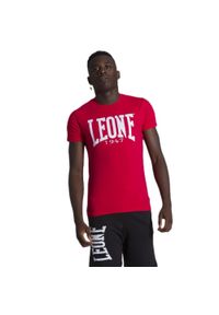 LEONE 1947 APPAREL - Męska koszulka z krótkim rękawem Leone 1947 Apparel. Kolor: czerwony. Materiał: tkanina. Długość rękawa: krótki rękaw. Długość: krótkie. Sport: fitness