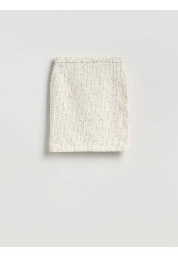 Reserved - Spódnica mini - złamana biel. Materiał: tkanina, bawełna