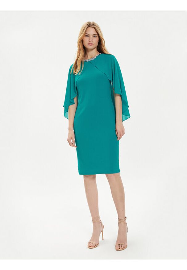 Joseph Ribkoff Sukienka koktajlowa 242731 Turkusowy Slim Fit. Kolor: turkusowy. Materiał: syntetyk. Styl: wizytowy
