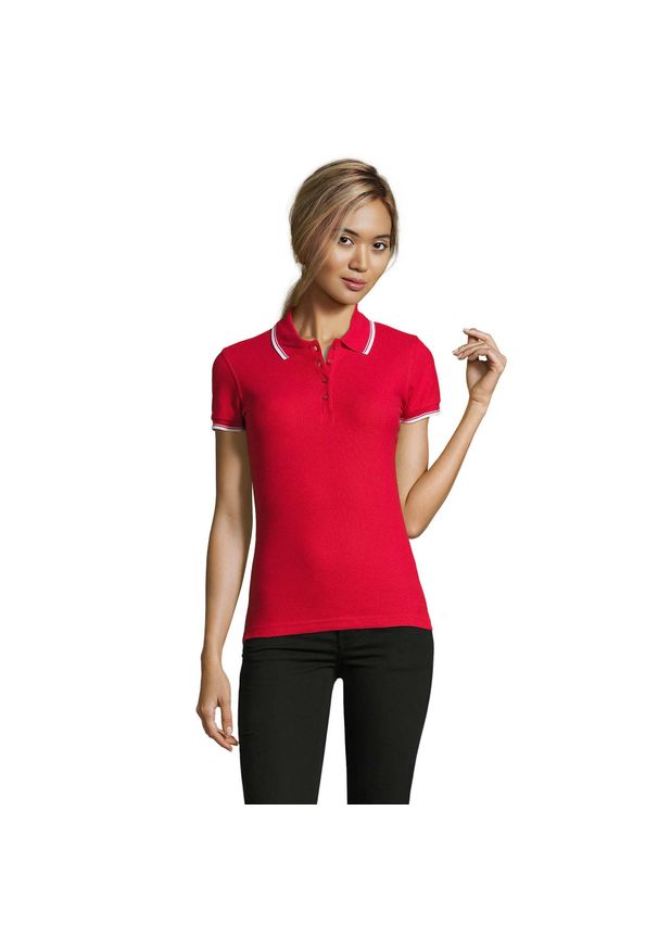 SOL'S - Koszulka Polo Treningowa Dla Kobiet. Typ kołnierza: polo. Kolor: czerwony