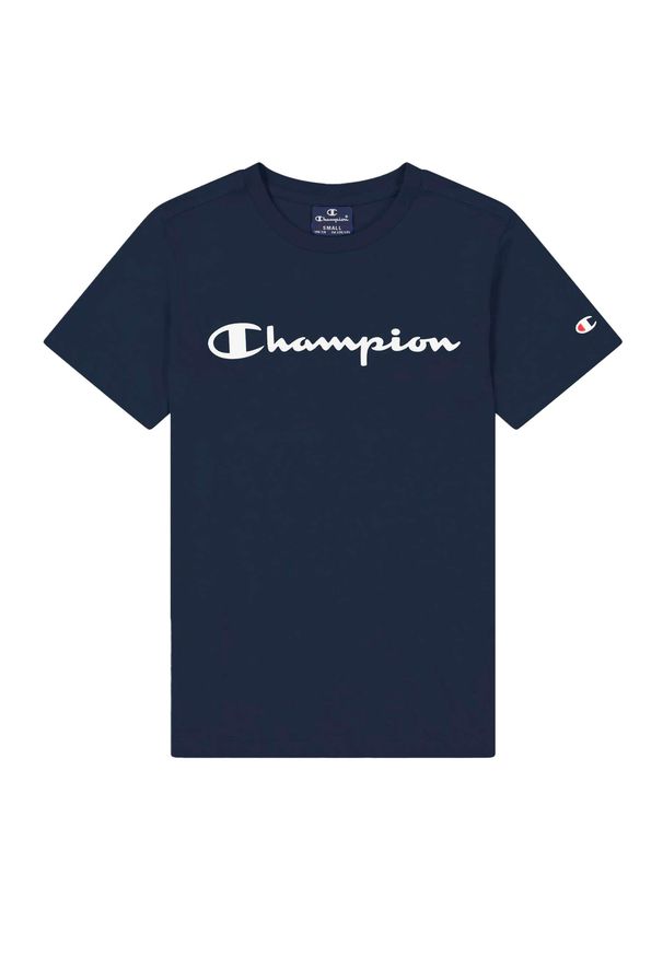 Koszulka sportowa chłopięca Champion Crewneck Tshirt. Kolor: niebieski. Długość rękawa: krótki rękaw. Długość: krótkie