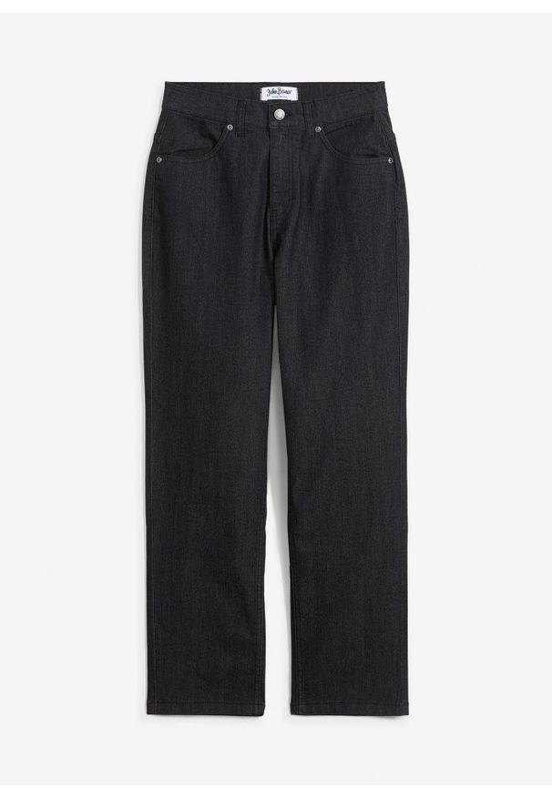 bonprix - Dżinsy o kroju extra loose fit z prostymi nogawkami i regulowanym pasem. Kolor: szary