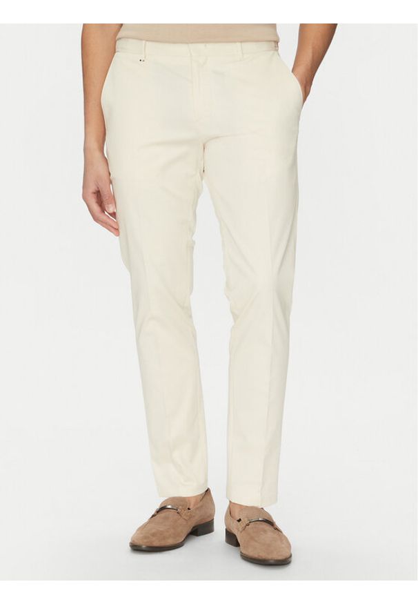 BOSS Spodnie garniturowe C-Genius 50539970 Écru Slim Fit. Materiał: bawełna