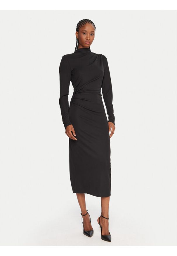 Fracomina Sukienka koktajlowa FS25WD2007W62601 Czarny Slim Fit. Kolor: czarny. Materiał: syntetyk. Styl: wizytowy