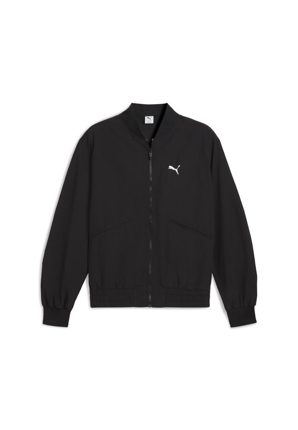 Puma - Męska kurtka bomber PUMA Class PUMA Black. Kolor: czarny. Materiał: guma. Wzór: nadruk, napisy. Styl: elegancki, sportowy. Sport: turystyka piesza