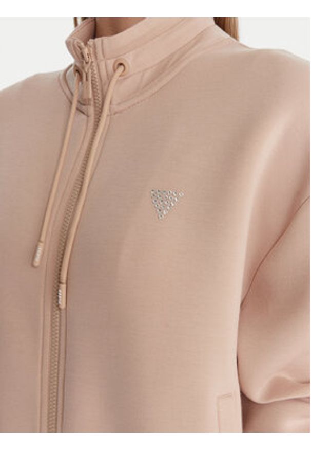 Guess Bluza 169845 Beżowy Classic Fit. Kolor: beżowy. Materiał: wiskoza