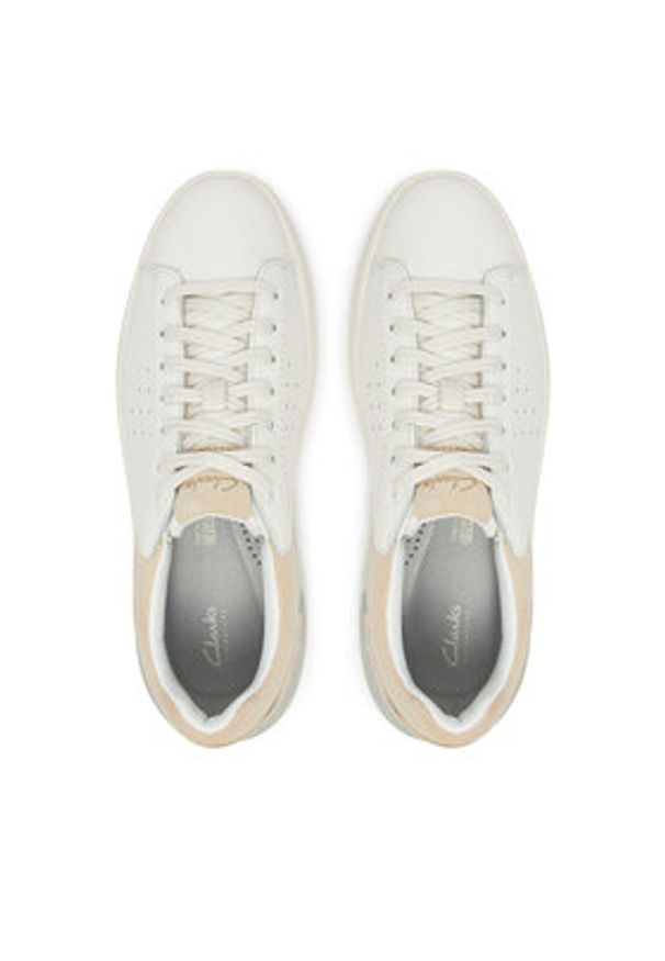 Clarks Sneakersy Courtlite2 Run 26181325 Biały. Kolor: biały. Materiał: skóra. Sport: bieganie