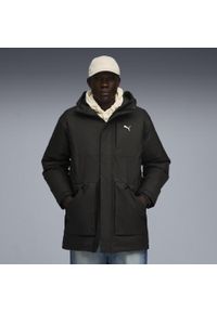 Puma - Męska parka puchowa z kapturem PUMA Black. Typ kołnierza: kaptur. Kolor: czarny. Materiał: puch. Długość: długie. Sport: turystyka piesza