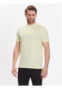 Karl Lagerfeld - KARL LAGERFELD T-Shirt Crew Neck 755035 532224 Żółty Regular Fit. Typ kołnierza: dekolt w karo. Kolor: żółty. Materiał: bawełna #1