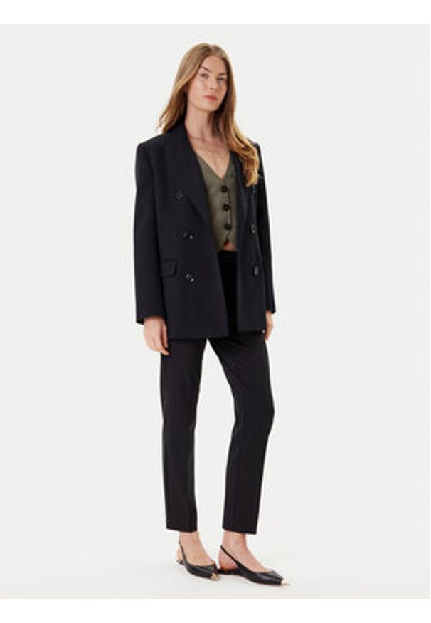 Marella Chinosy Opaco 2523136101 Czarny Slim Fit. Kolor: czarny. Materiał: syntetyk