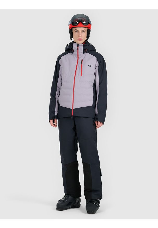 4f - 4F Kurtka narciarska membrana 20000 z wypełnieniem Primaloft Silver męska - szara XL. Okazja: na co dzień. Typ kołnierza: kołnierzyk stójkowy. Kolor: szary. Długość: długie. Sezon: zima. Styl: casual