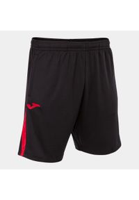 Szorty Joma Championship VII. Kolor: czarny, czerwony, wielokolorowy. Wzór: kolorowy. Sport: piłka nożna
