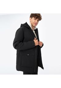 Wittchen - Męska kurtka zimowa z kieszeniami czarna. Kolor: czarny. Materiał: poliester. Wzór: aplikacja. Sezon: zima. Styl: klasyczny #3