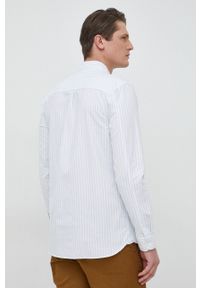 Pepe Jeans koszula bawełniana Leyton męska kolor niebieski regular ze stójką. Typ kołnierza: kołnierzyk stójkowy. Kolor: niebieski. Materiał: bawełna #4