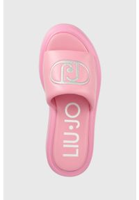 Liu Jo klapki ARIA 04 damskie kolor różowy na platformie SA3083EX01400021. Kolor: różowy. Materiał: materiał. Obcas: na platformie #4