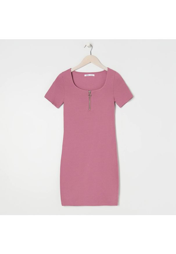Sinsay - Sukienka mini - Różowy. Kolor: różowy. Długość: mini