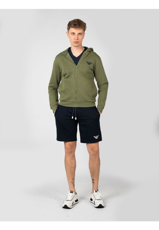 Emporio Armani Bluza | 111784 4F571 | Mężczyzna | Zielony. Typ kołnierza: kaptur. Kolor: zielony. Materiał: poliester, bawełna