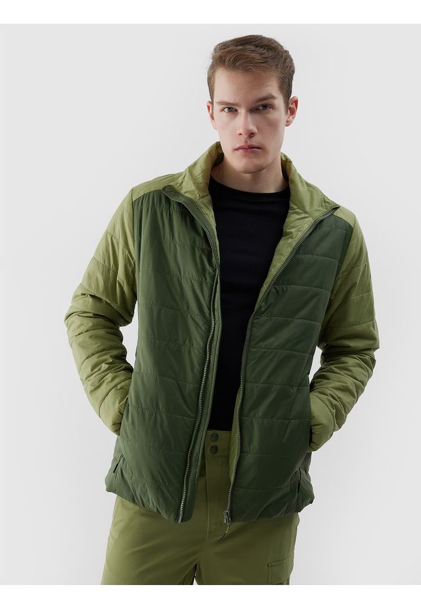 4f - 4F Kurtka puchowa trekkingowa Primaloft Black Eco męska - zielona XXL. Typ kołnierza: kołnierzyk stójkowy. Kolor: zielony. Materiał: puch. Technologia: Primaloft. Wzór: gładki. Sport: wspinaczka, turystyka piesza