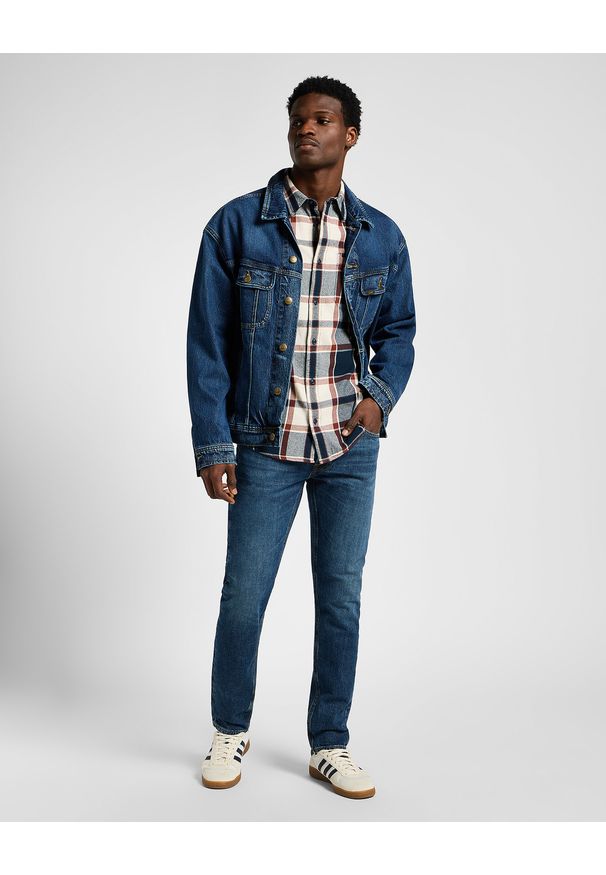 Lee - MĘSKA KOSZULA KRATA LEE LEESURE SHIRT BLUE 112355726