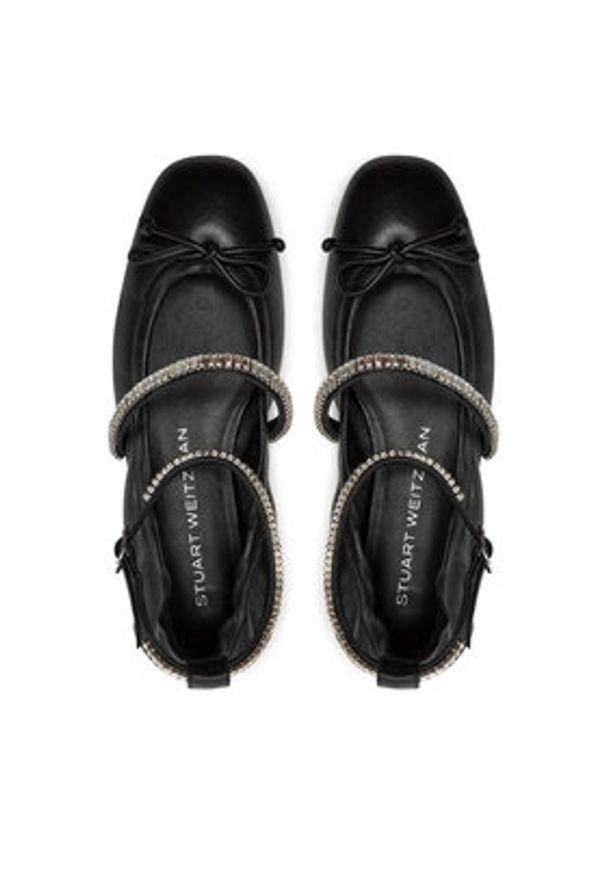 Stuart Weitzman Baleriny Stefannie Balet Flat SI443 Czarny. Kolor: czarny. Materiał: skóra
