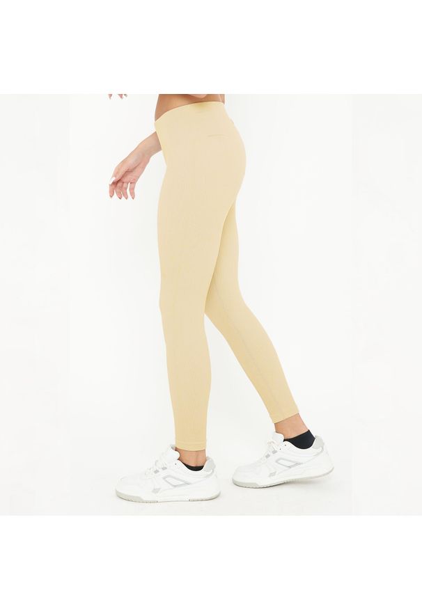 LEGEA - Legginsy do treningu BURNER damskie. Kolor: beżowy. Materiał: nylon, elastan. Sport: fitness