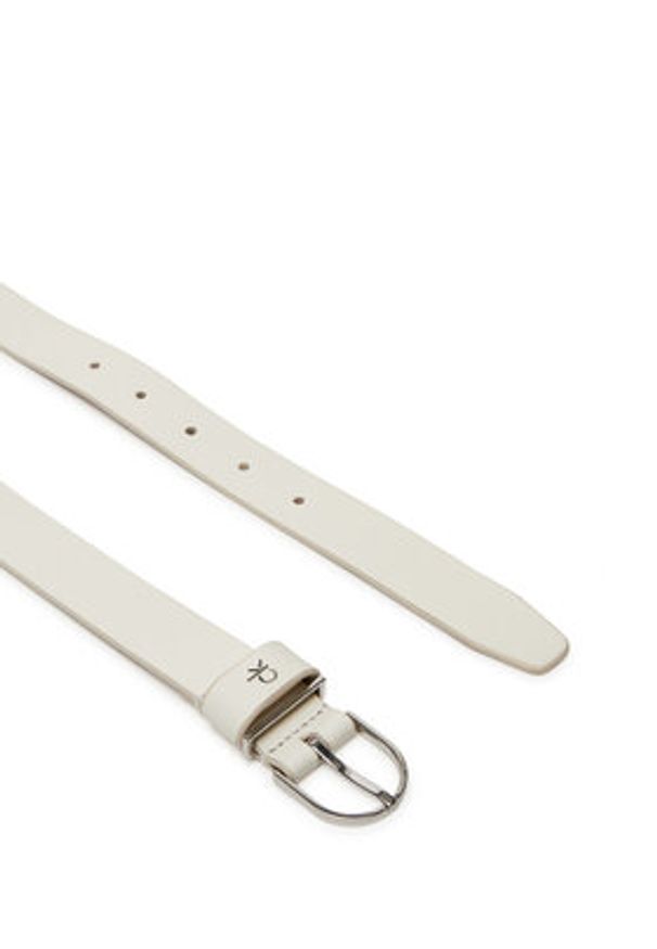 Calvin Klein Pasek Damski Ck Metal Loop Round Buckle 2.5 K60K613147 Biały. Kolor: biały. Materiał: skóra