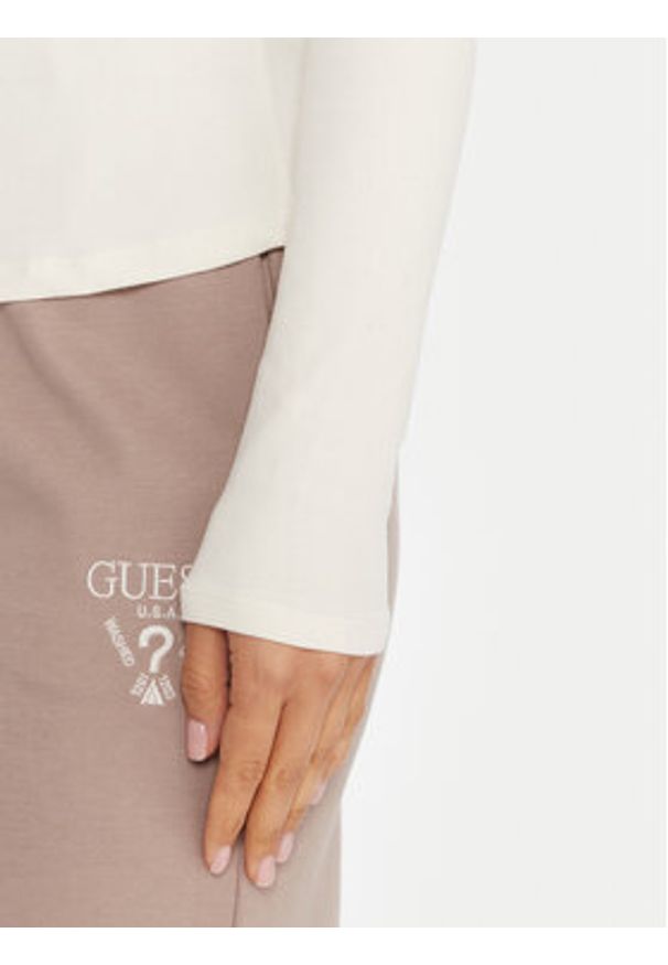 Guess Bluzka V5BP10 KCBF1 Écru Slim Fit. Materiał: bawełna