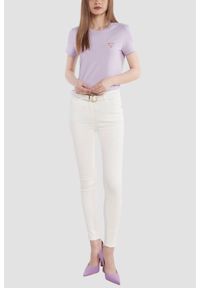 Guess - GUESS Lawendowy damski t-shirt Mini, Rozmiar XL. Kolor: fioletowy #3