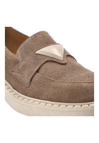 Beżowe Mokasyny Lamanti Damskie Modne Buty. Okazja: na co dzień. Kolor: beżowy. Materiał: zamsz. Styl: casual, elegancki #3