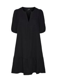 Vero Moda Sukienka codzienna Natali 10279682 Czarny Regular Fit. Okazja: na co dzień. Kolor: czarny. Materiał: bawełna. Typ sukienki: proste. Styl: casual #6