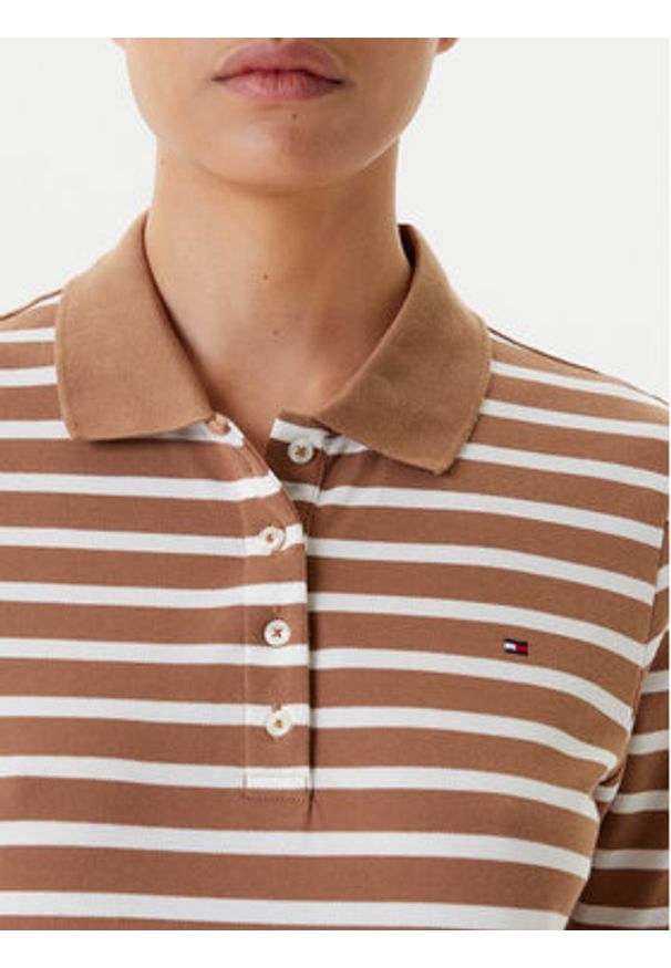 TOMMY HILFIGER - Tommy Hilfiger Polo 1895 WW0WW43224 Brązowy Regular Fit. Typ kołnierza: polo. Kolor: brązowy. Materiał: bawełna