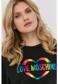 Love Moschino bluza damski kolor czarny. Okazja: na co dzień. Kolor: czarny. Wzór: nadruk. Styl: casual #2