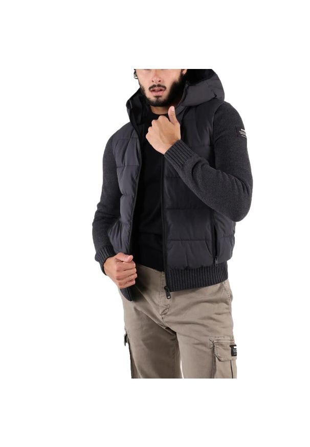 Ecoalf - Kurtka ECOALF BALE HYBRID Szary. Kolor: szary. Materiał: tkanina