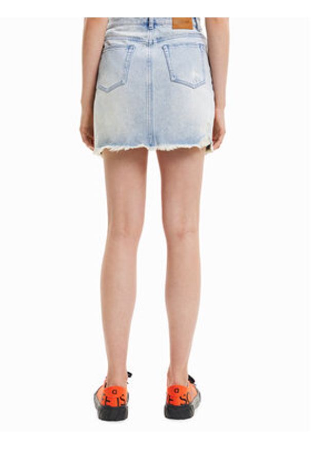Desigual Spódnica jeansowa Tatum 23SWFD16 Niebieski Regular Fit. Kolor: niebieski. Materiał: jeans, bawełna