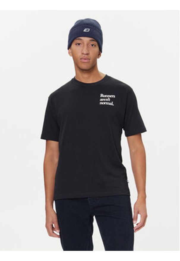 New Balance T-Shirt MT53921 Czarny Regular Fit. Kolor: czarny. Materiał: bawełna