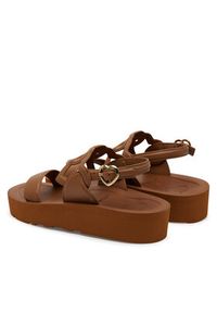 Love Moschino - LOVE MOSCHINO Sandały JA16054I1MIA0201 Brązowy. Kolor: brązowy. Materiał: skóra #4