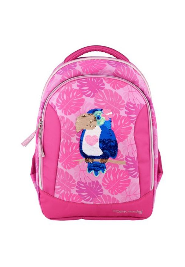 Top Model Plecak szkolny , Tukan, zmieniający się obraz z cekinami, różowy. Kolor: różowy