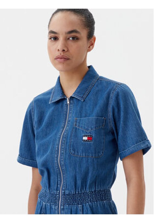 Tommy Jeans Kombinezon DW0DW20371 Niebieski Regular Fit. Kolor: niebieski. Materiał: bawełna