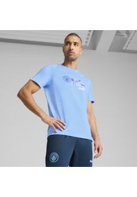 Puma - Męska koszulka Manchester City ftblNRGY PUMA Team Light Blue. Kolor: niebieski. Materiał: guma, bawełna. Wzór: nadruk. Sport: piłka nożna