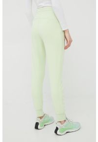 4f - 4F spodnie dresowe damskie kolor zielony gładkie. Kolor: zielony. Materiał: dresówka. Wzór: gładki