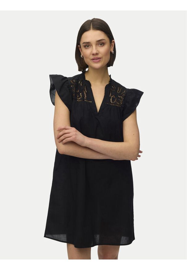 Vero Moda Sukienka koktajlowa Line 10346970 Czarny Oversize. Kolor: czarny. Materiał: bawełna. Typ sukienki: oversize. Styl: wizytowy