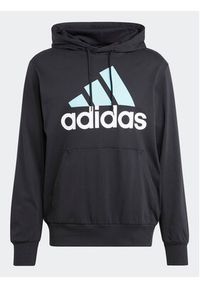 Adidas - adidas Bluza Essentials Logo Hoodie IJ8574 Czarny Regular Fit. Kolor: czarny. Materiał: bawełna